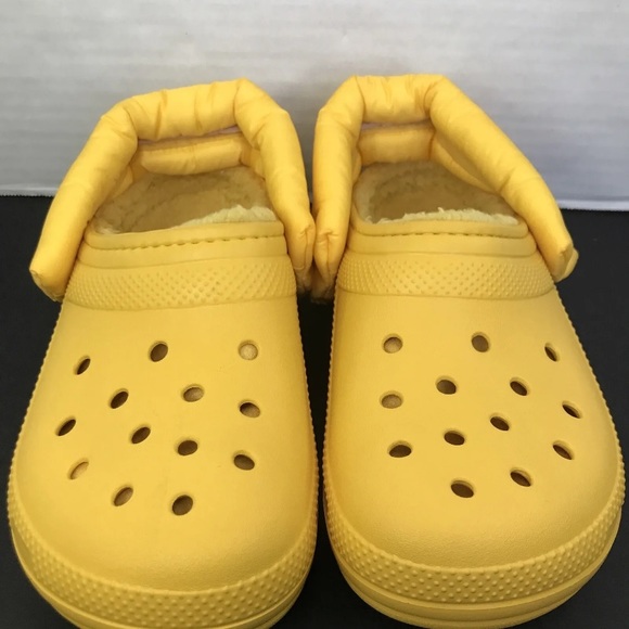 Crocs Classic Lined Neo Puff Crocband Clog Yellow Mens 5 Womens 7 Discontinued - Picture 5 of 13
